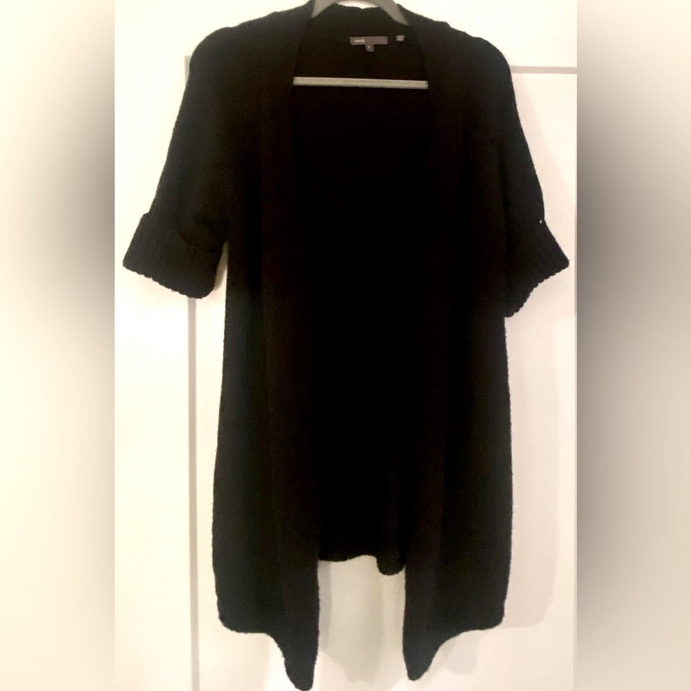 women’s black open front cardigan